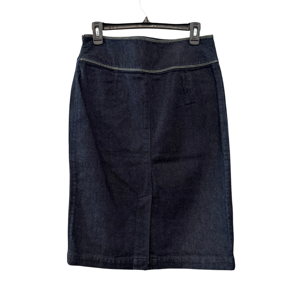 Lauren Ralph Lauren Denim Pencil Skirt 6 Dark Wash Capsule Chic Elevated Basics - Picture 4 of 12